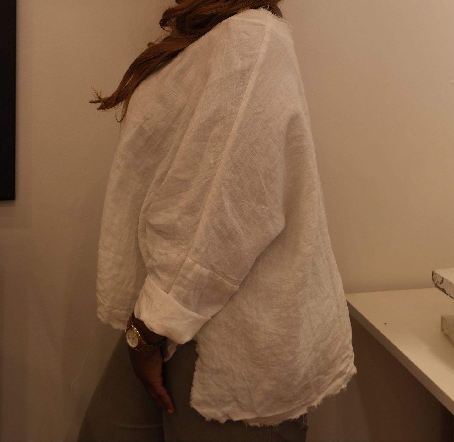 Linen embroidery top