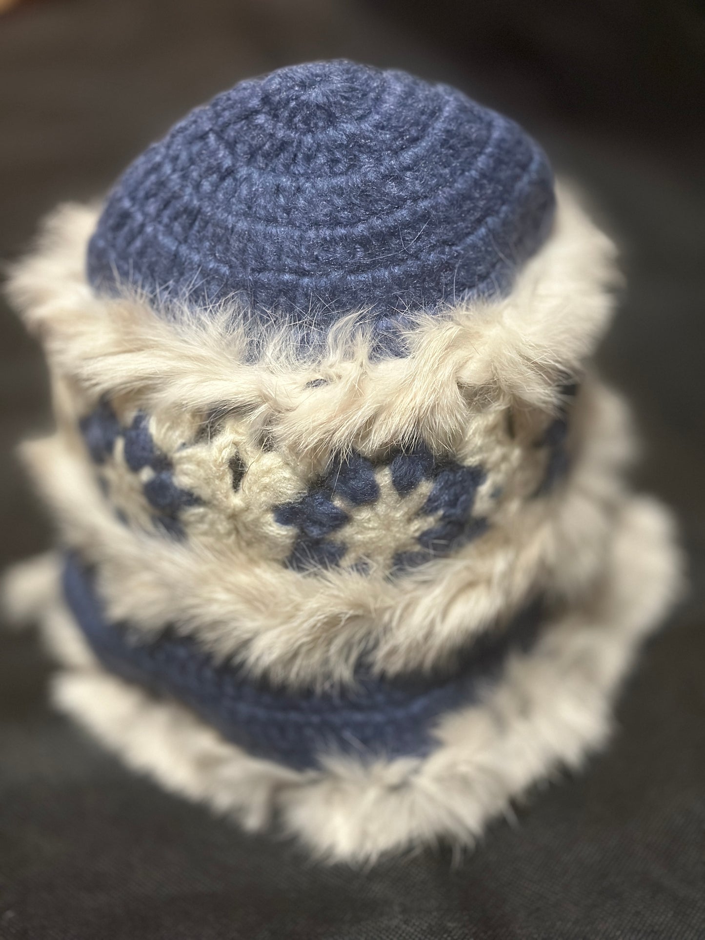 Crochet fluffy hat