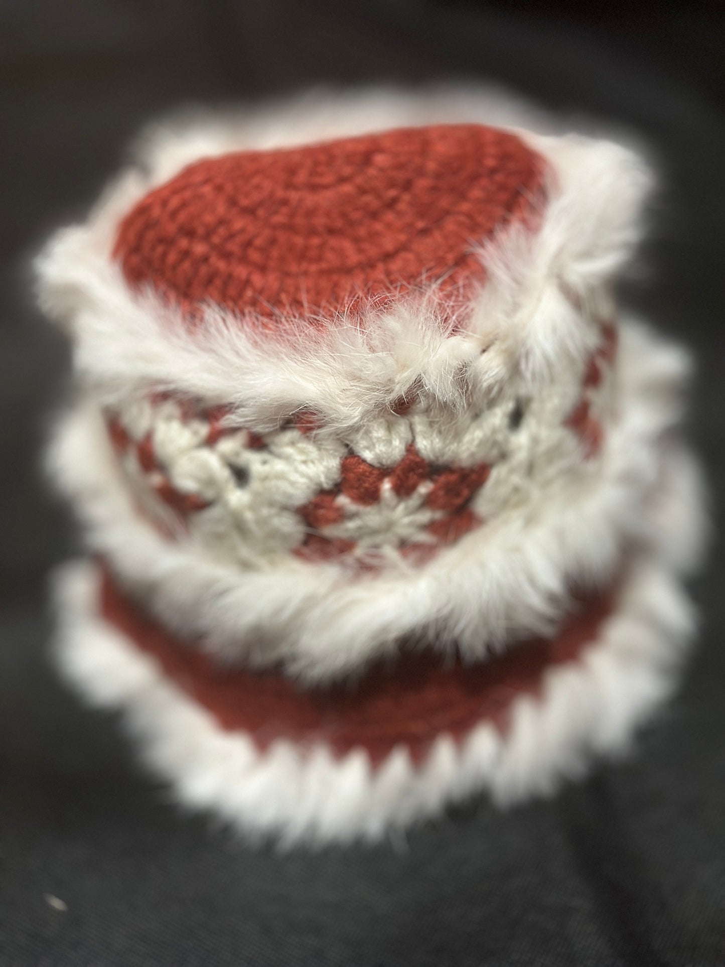 Crochet fluffy hat