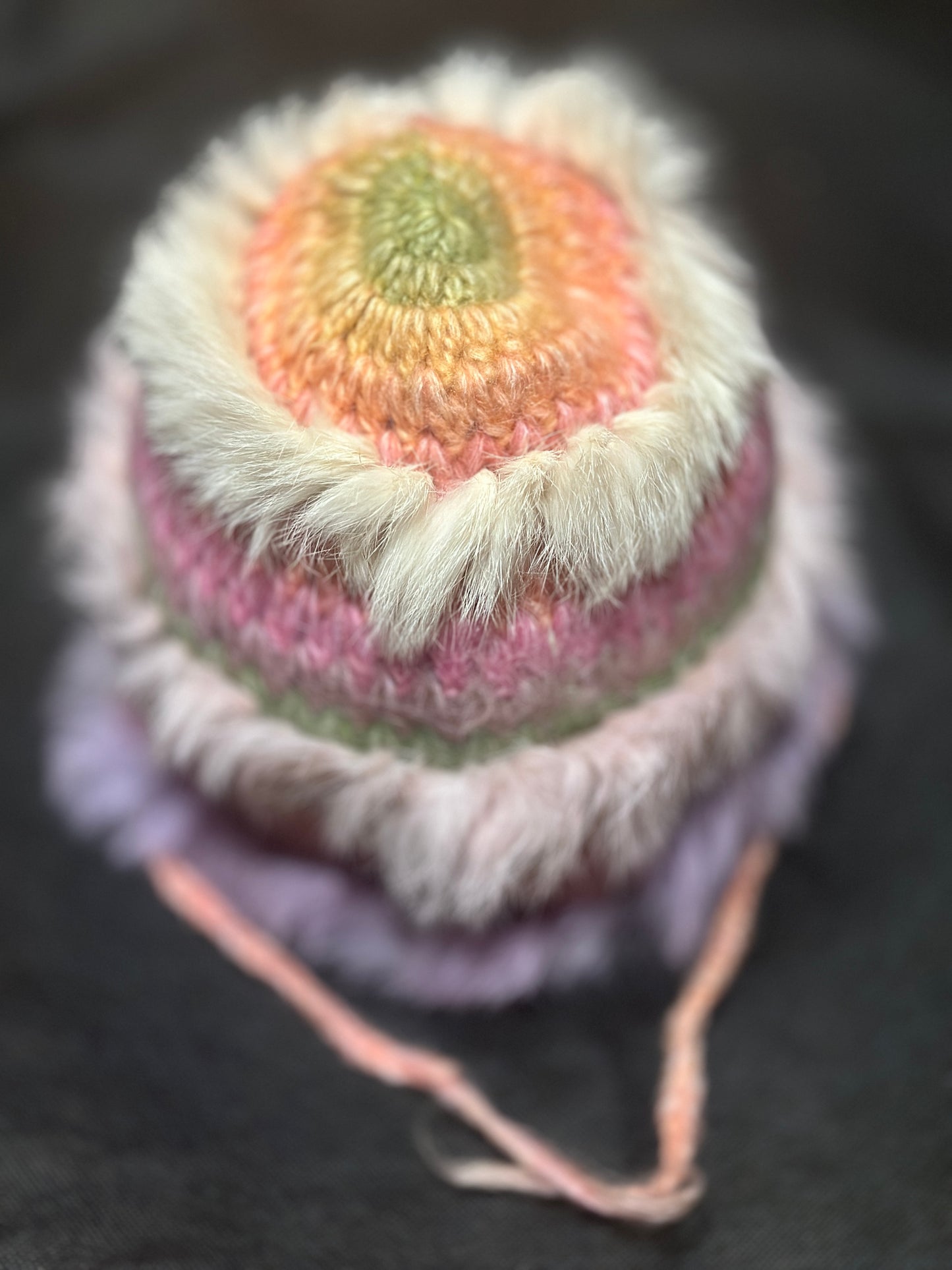 Crochet fluffy hat