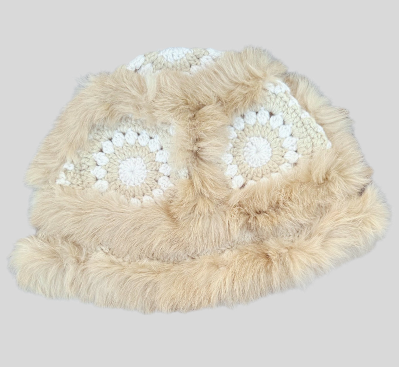 Crochet fluffy hat