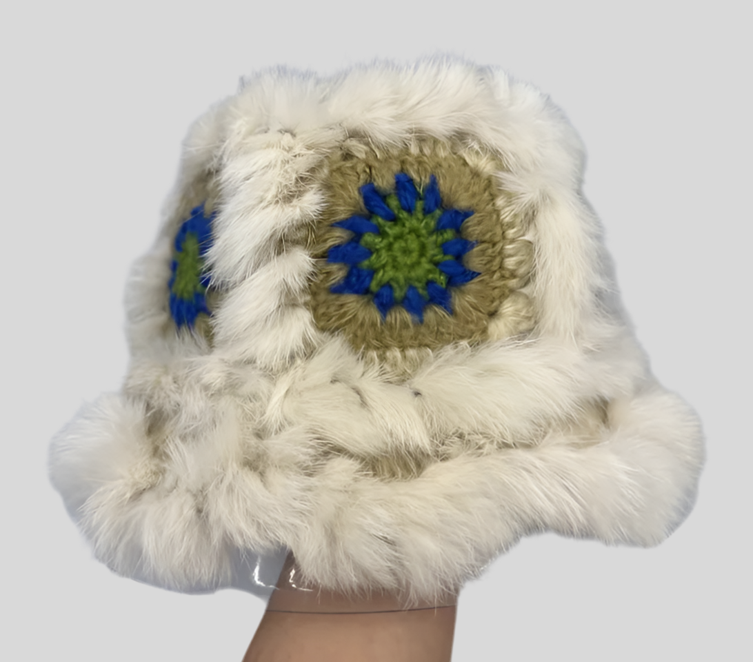 Crochet fluffy hat