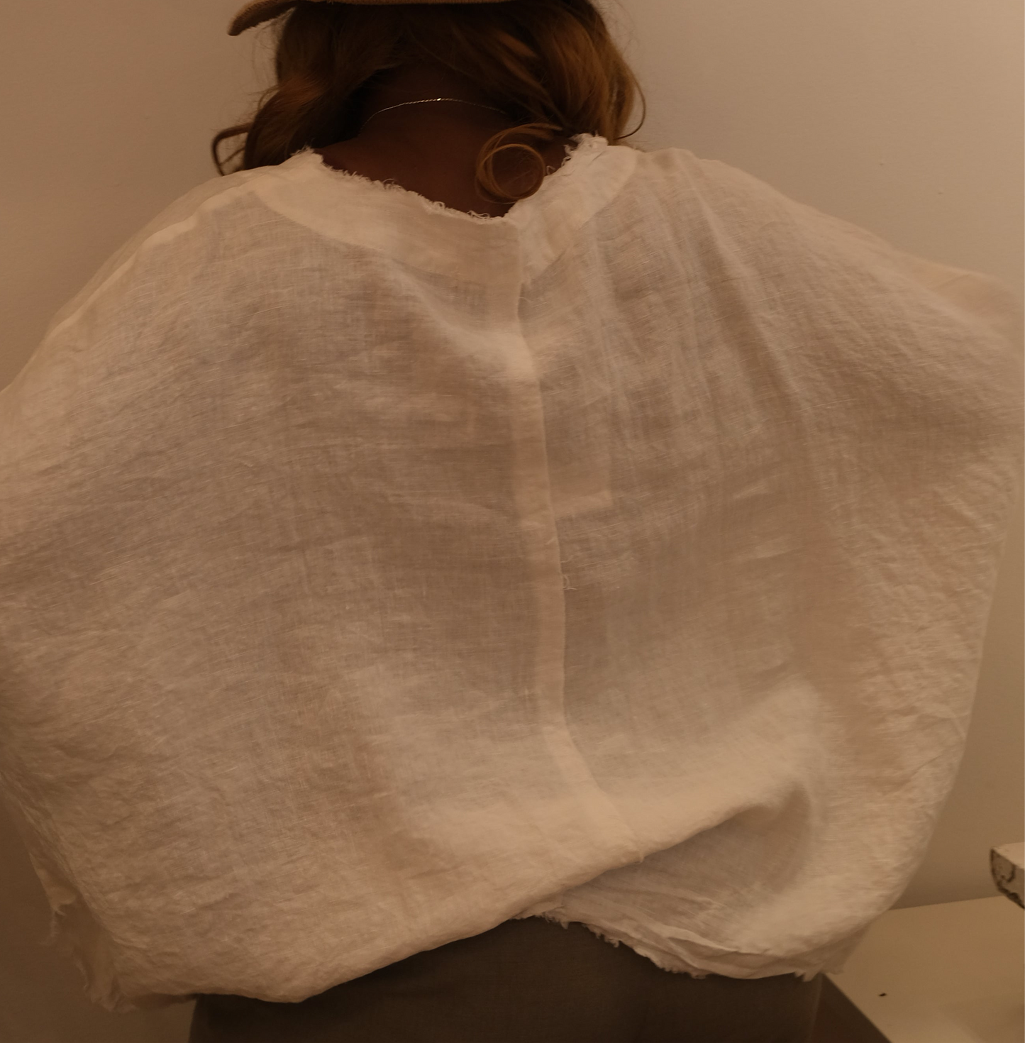 Linen embroidery top