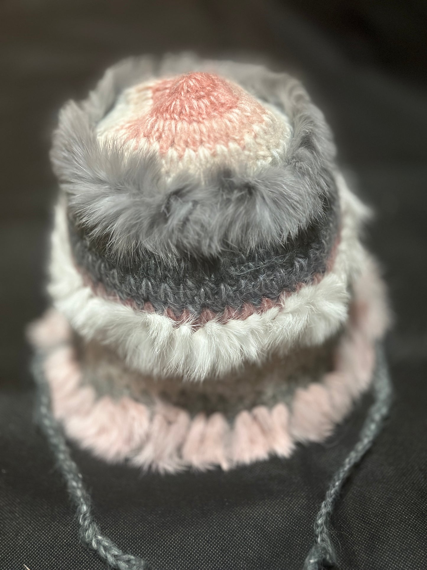 Crochet fluffy hat