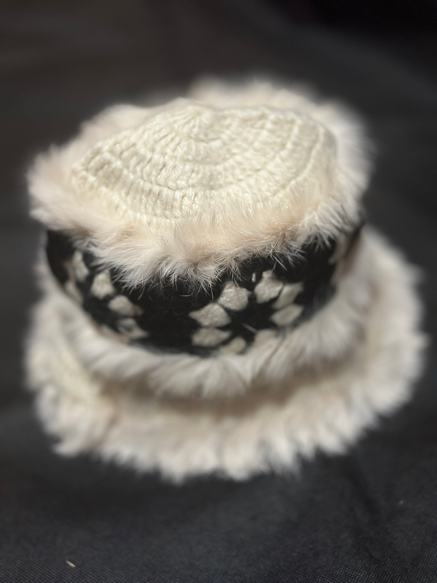 Crochet fluffy hat