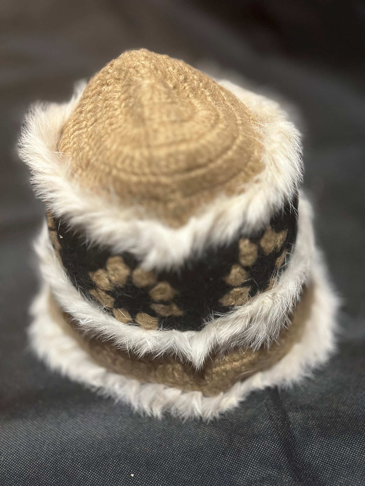 Crochet fluffy hat