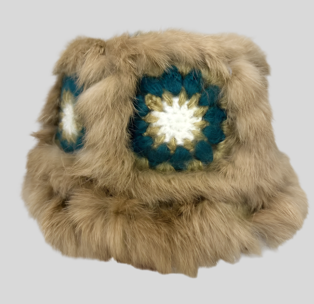 Crochet fluffy hat