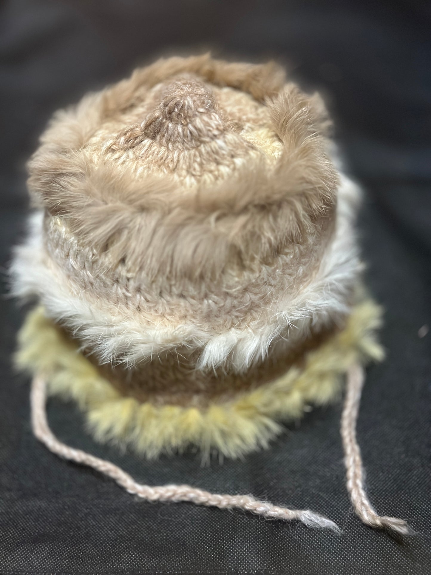 Crochet fluffy hat