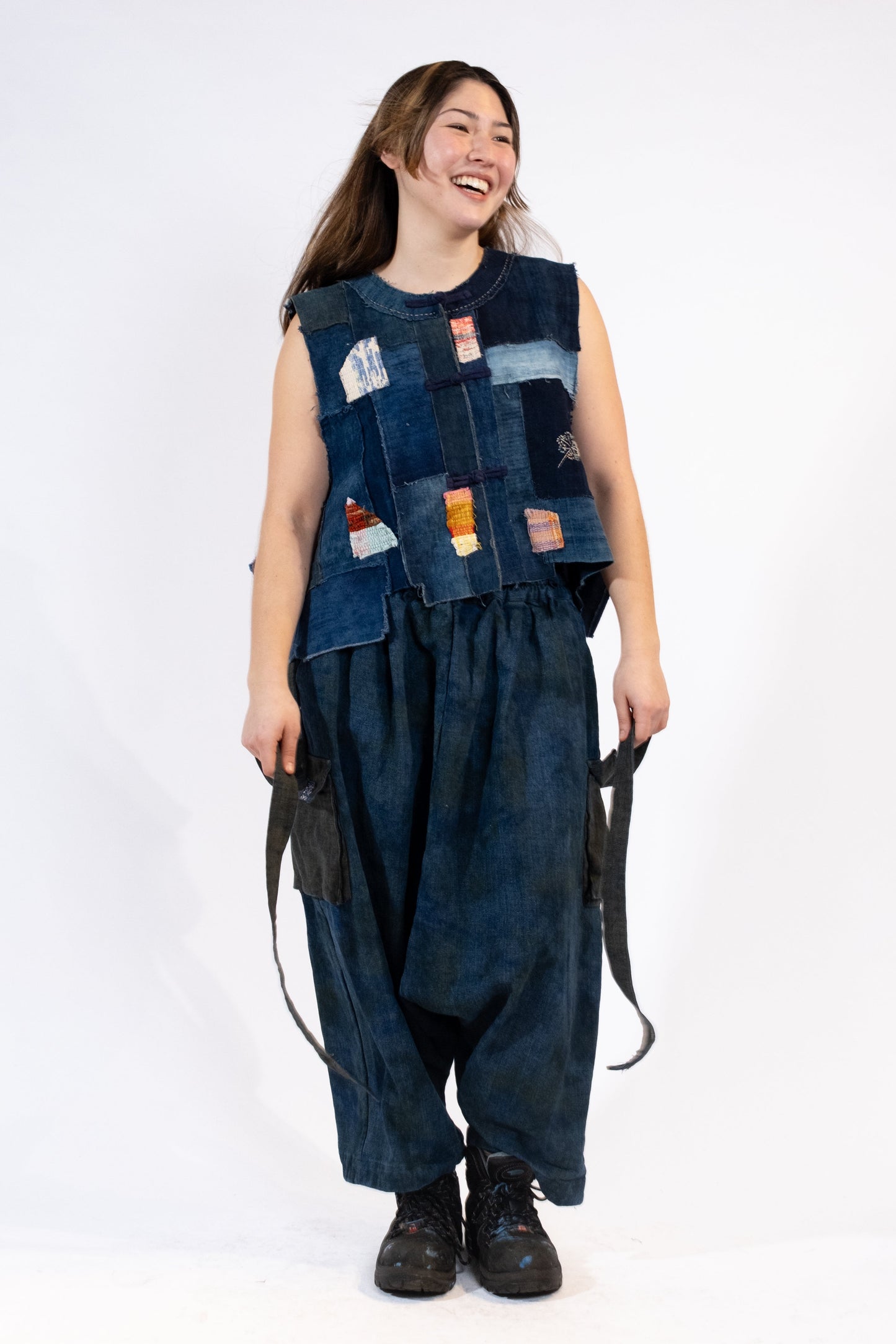 Gathered Patch Pants