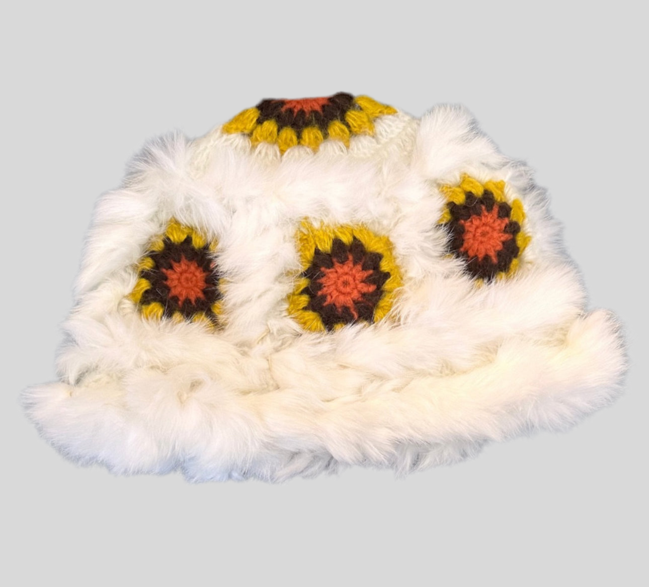 Crochet fluffy hat
