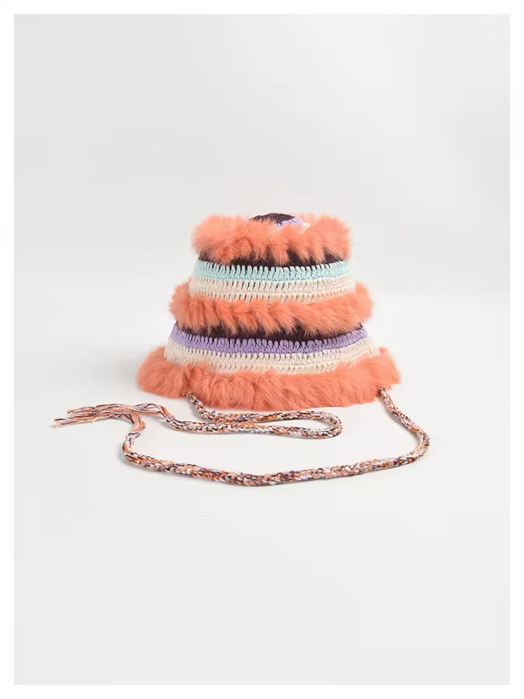 Crochet fluffy hat
