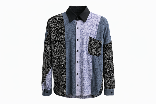 Night Grid - Handcrafted Patchwork Shirt