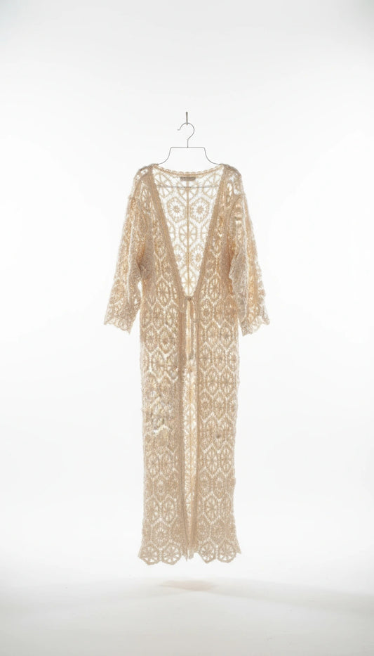 Boho crochet cardigan dress