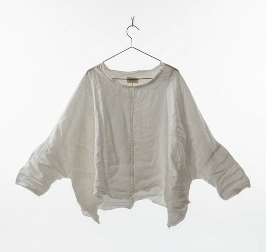 Linen embroidery top