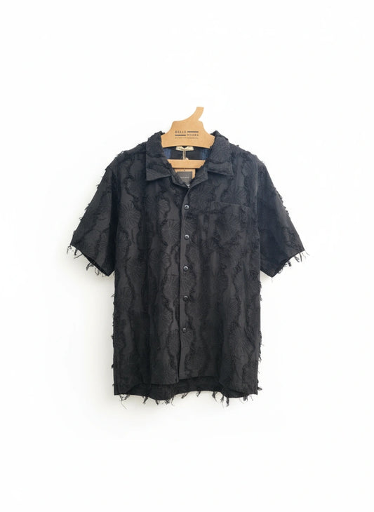 Raw cotton fur camp shirt