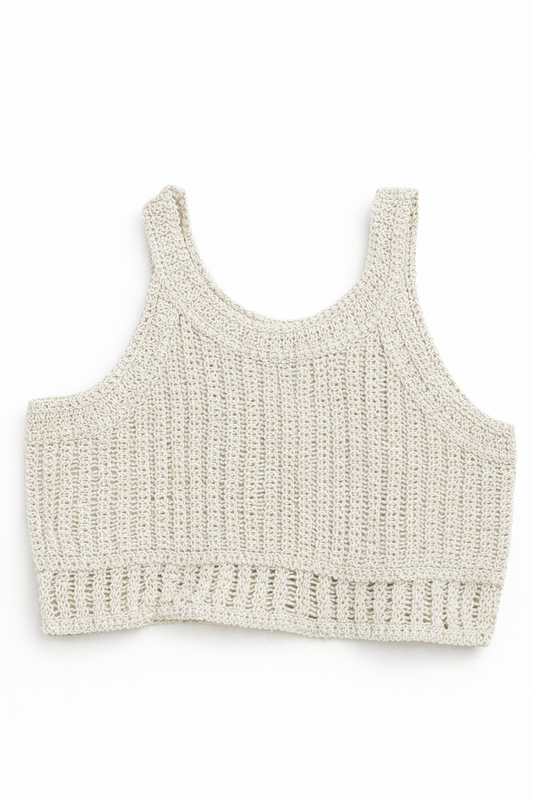 Oro Knit Crop Top – Ecru