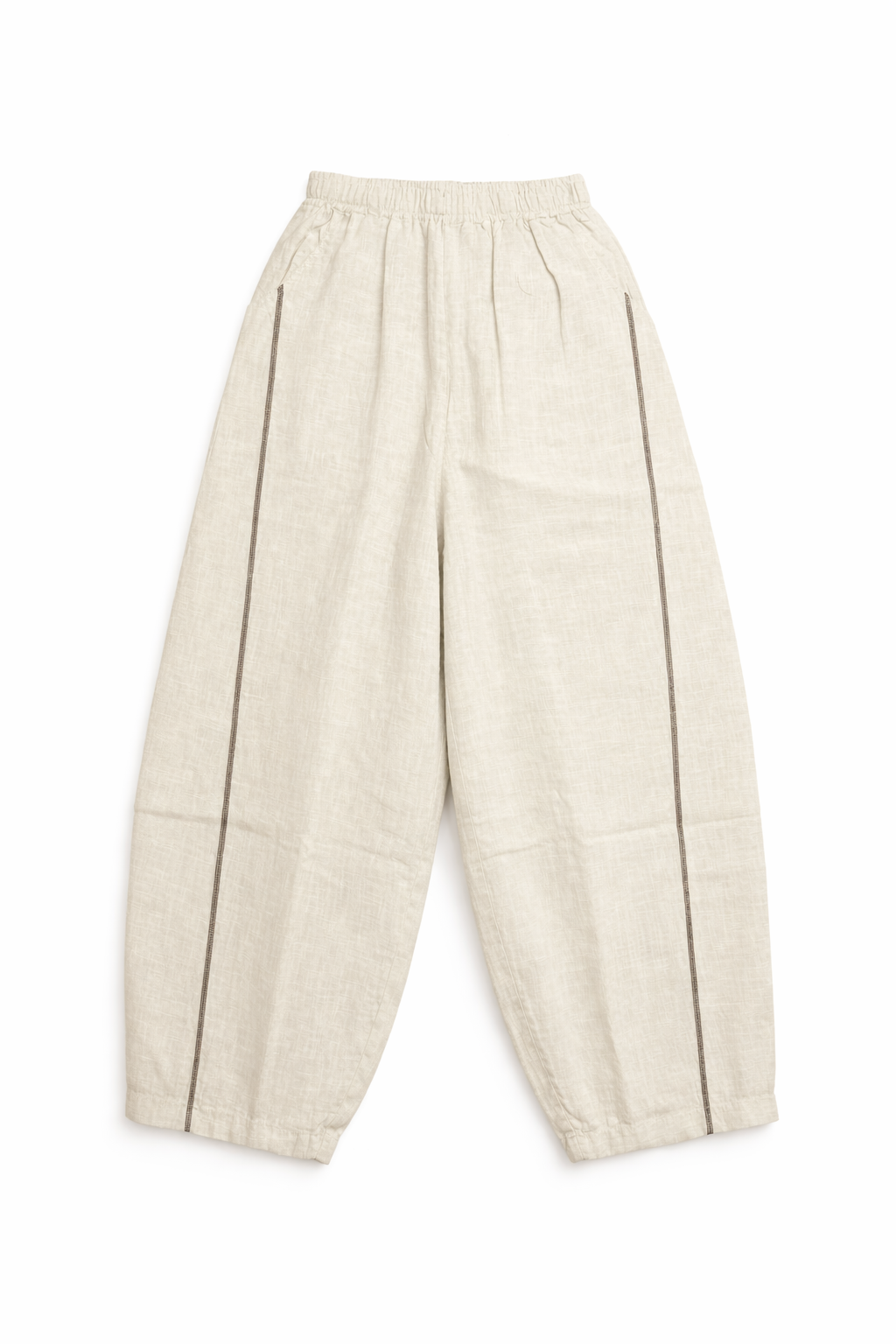 Earth Balloon Pants – Running stitched Linen