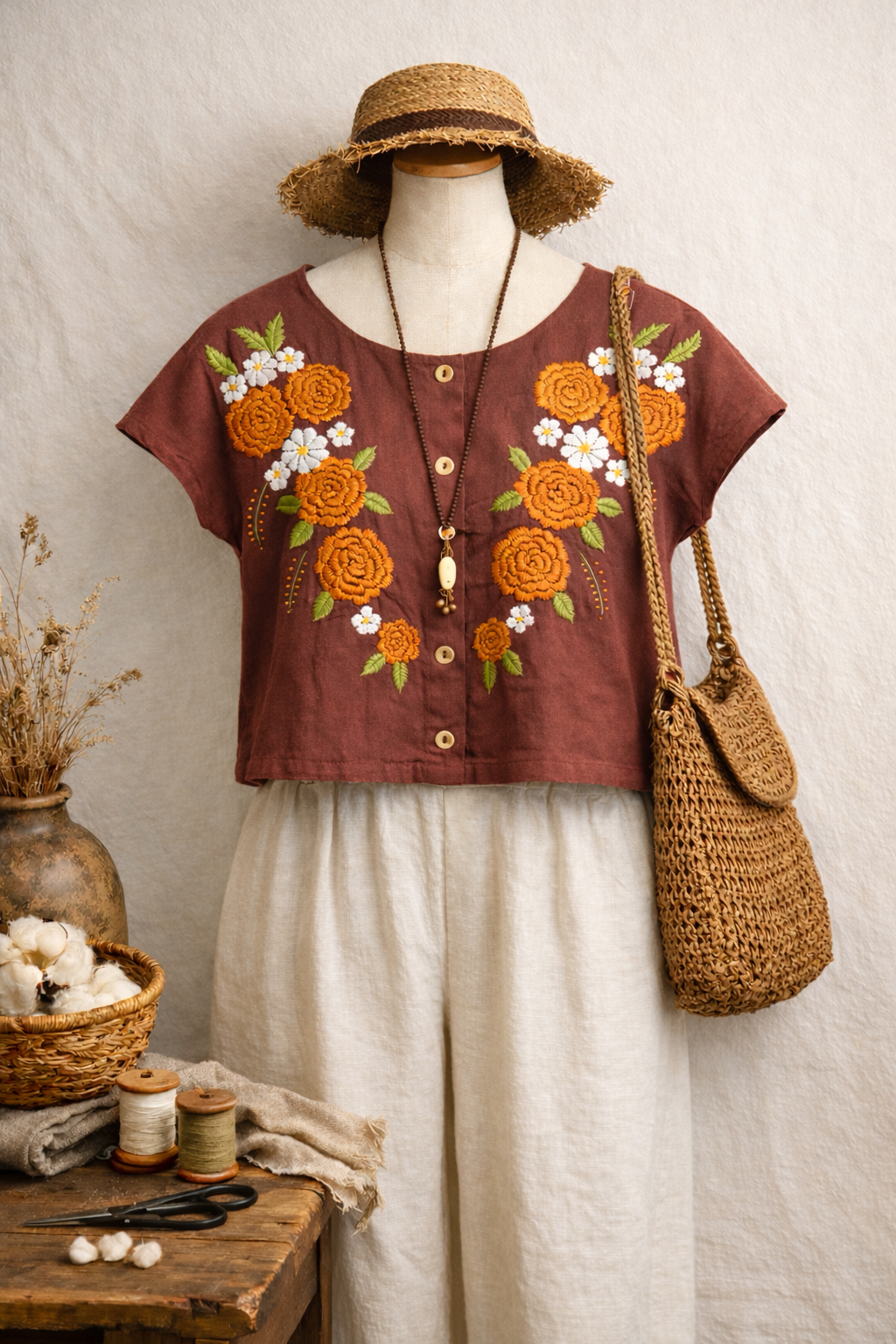 Marigold Crop Blouse