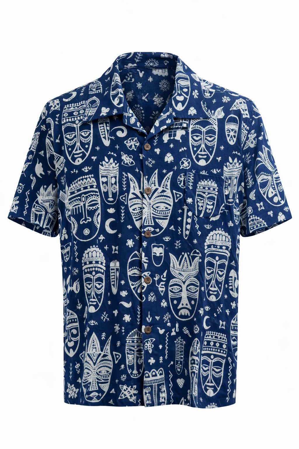 The "Indigo" Artisan Shirt – Hand-Block Printed Cotton