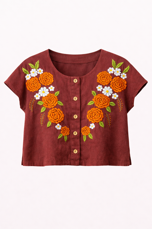 Marigold Crop Blouse