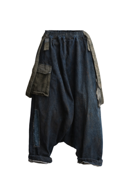 GATHERED PATCH PANTS