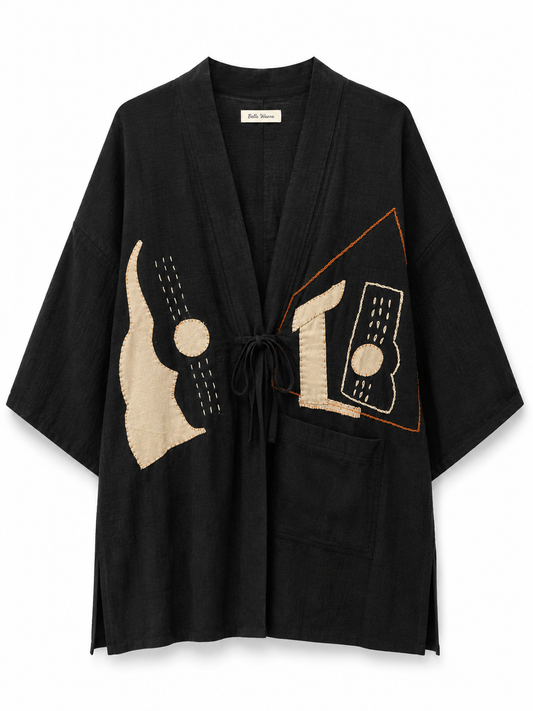 Abstract Stitch Kimono