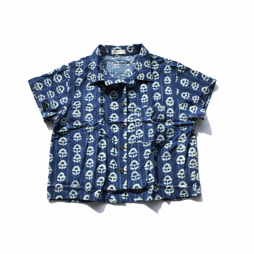 Indigo Camp Crop