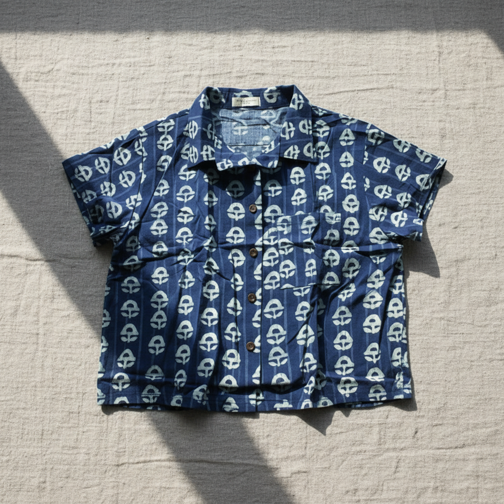 Indigo Camp Crop