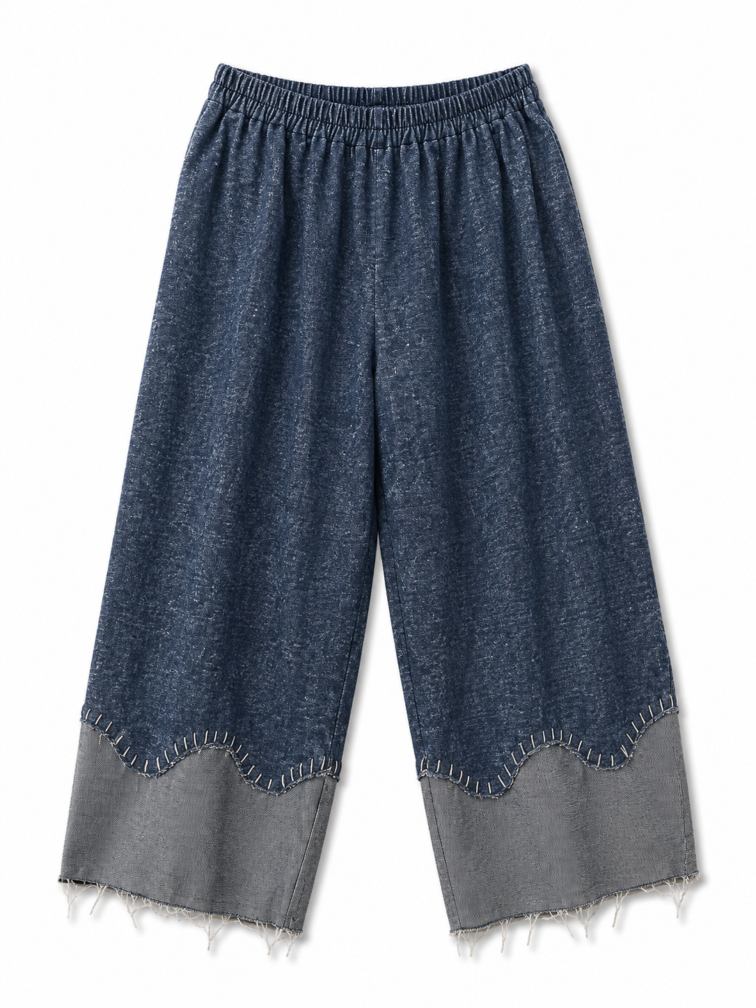 Kawa Blanket Stitch Wide Trousers