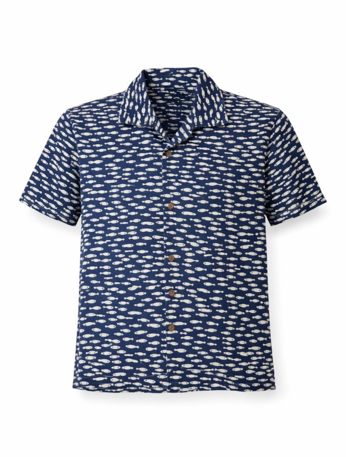 The "Indigo" Artisan Shirt – Hand-Block Printed Cotton