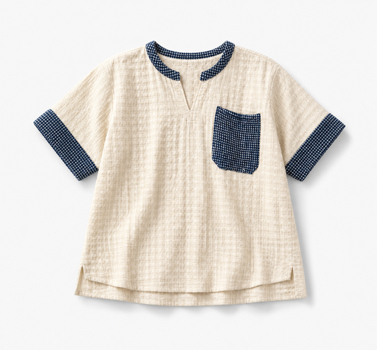 Indigo-Detailed Stonewashed Cotton