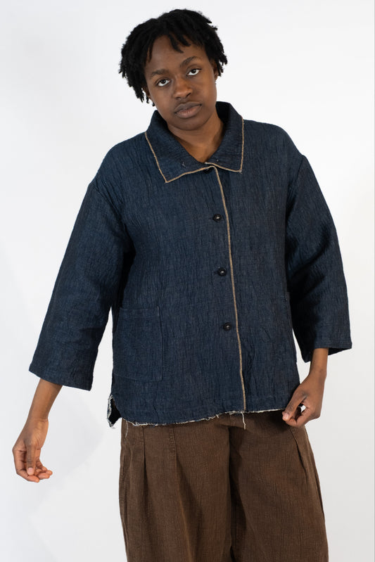 INDIGO QUIET BUTTON UP