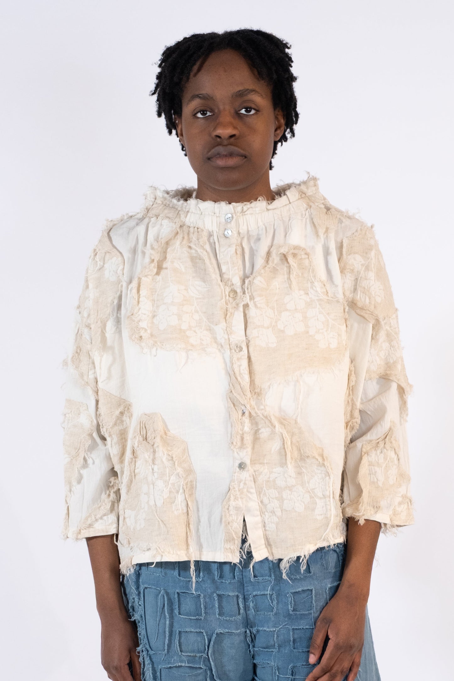 Flora Texture Cotton Button Up