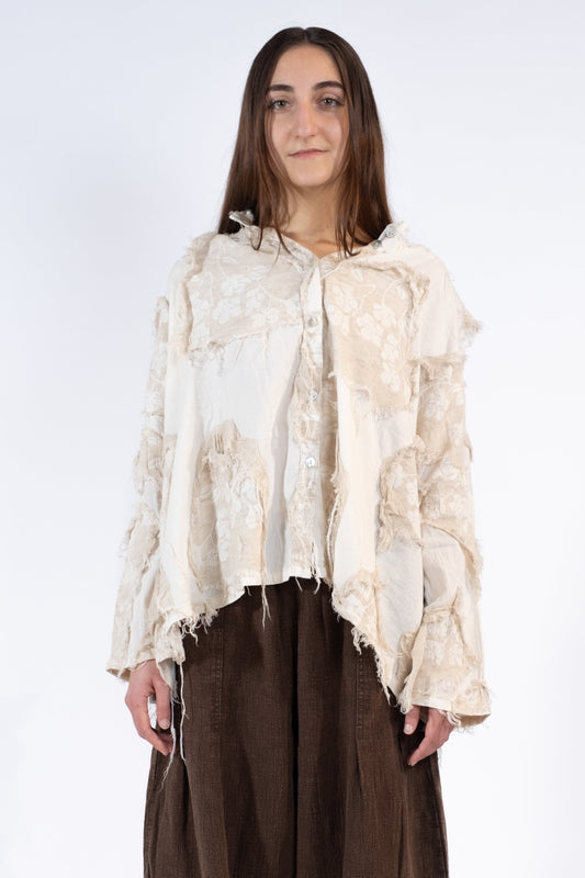 FLORA TEXTURE COTTON BUTTON UP