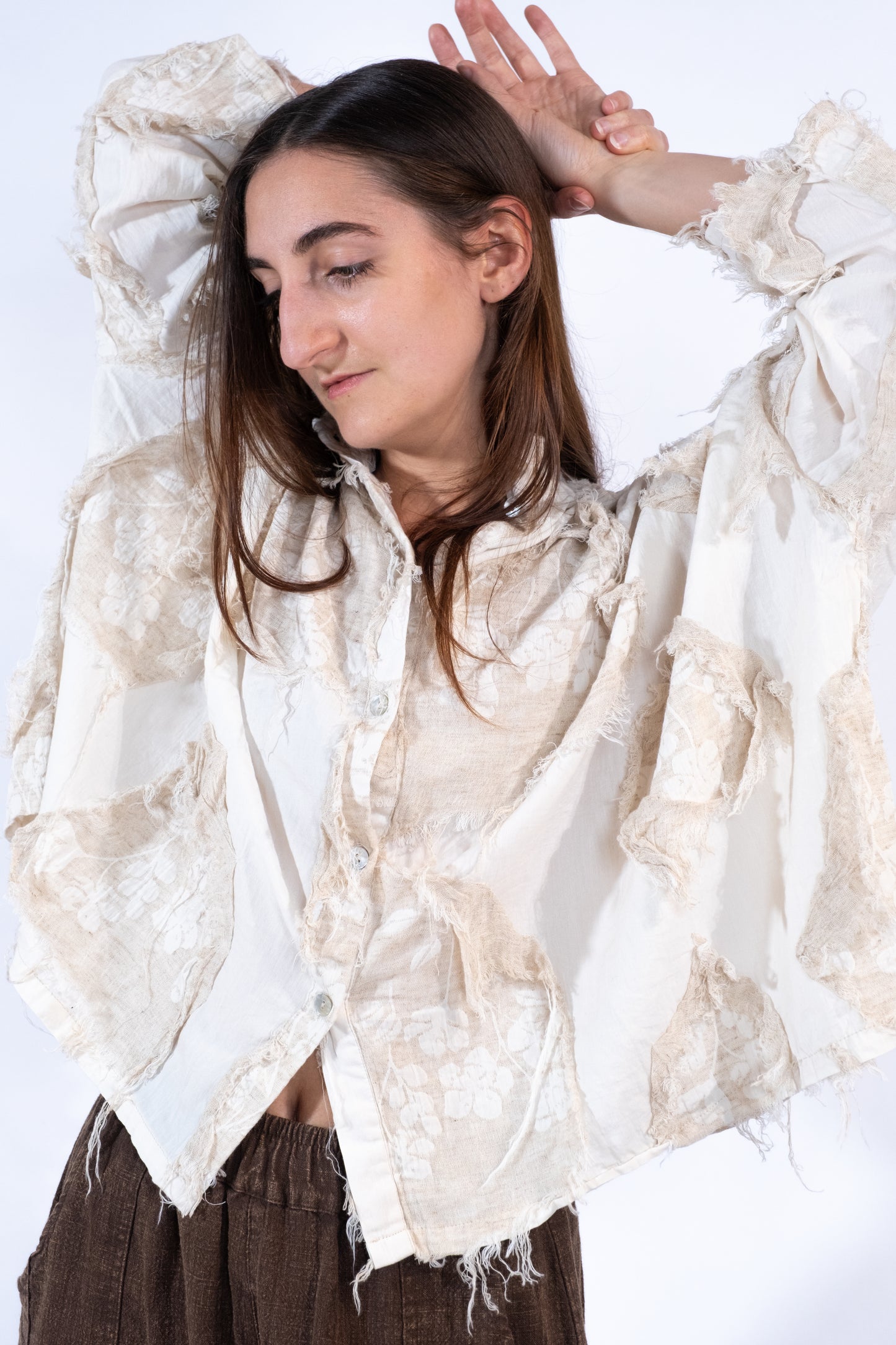 Flora Texture Cotton Button Up