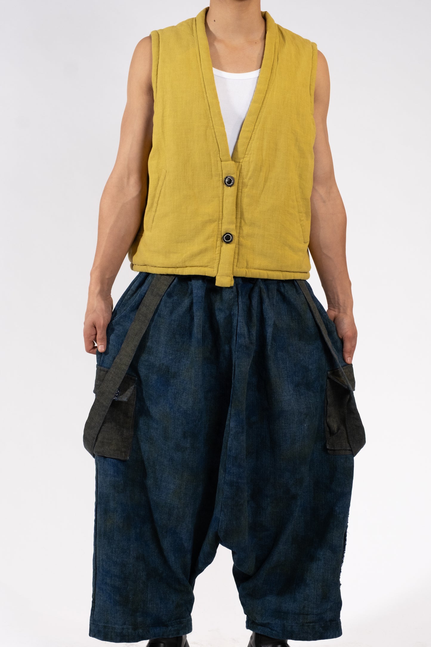 Gathered Patch Pants
