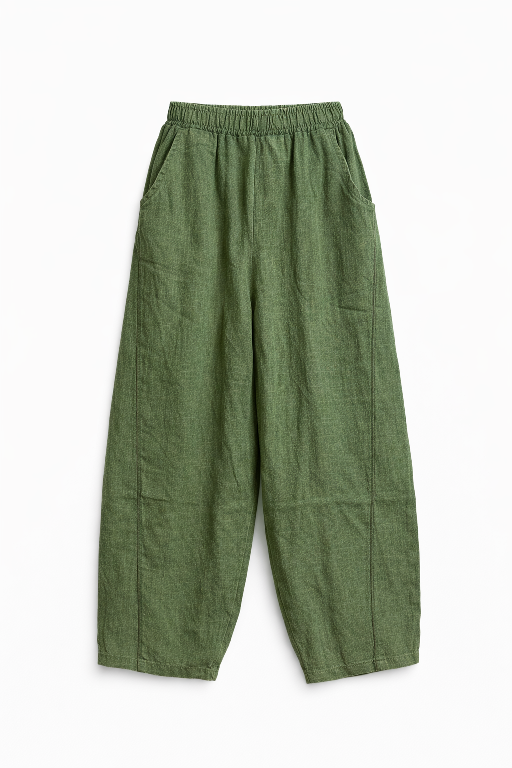 Earth Balloon Pants – Running stitched Linen