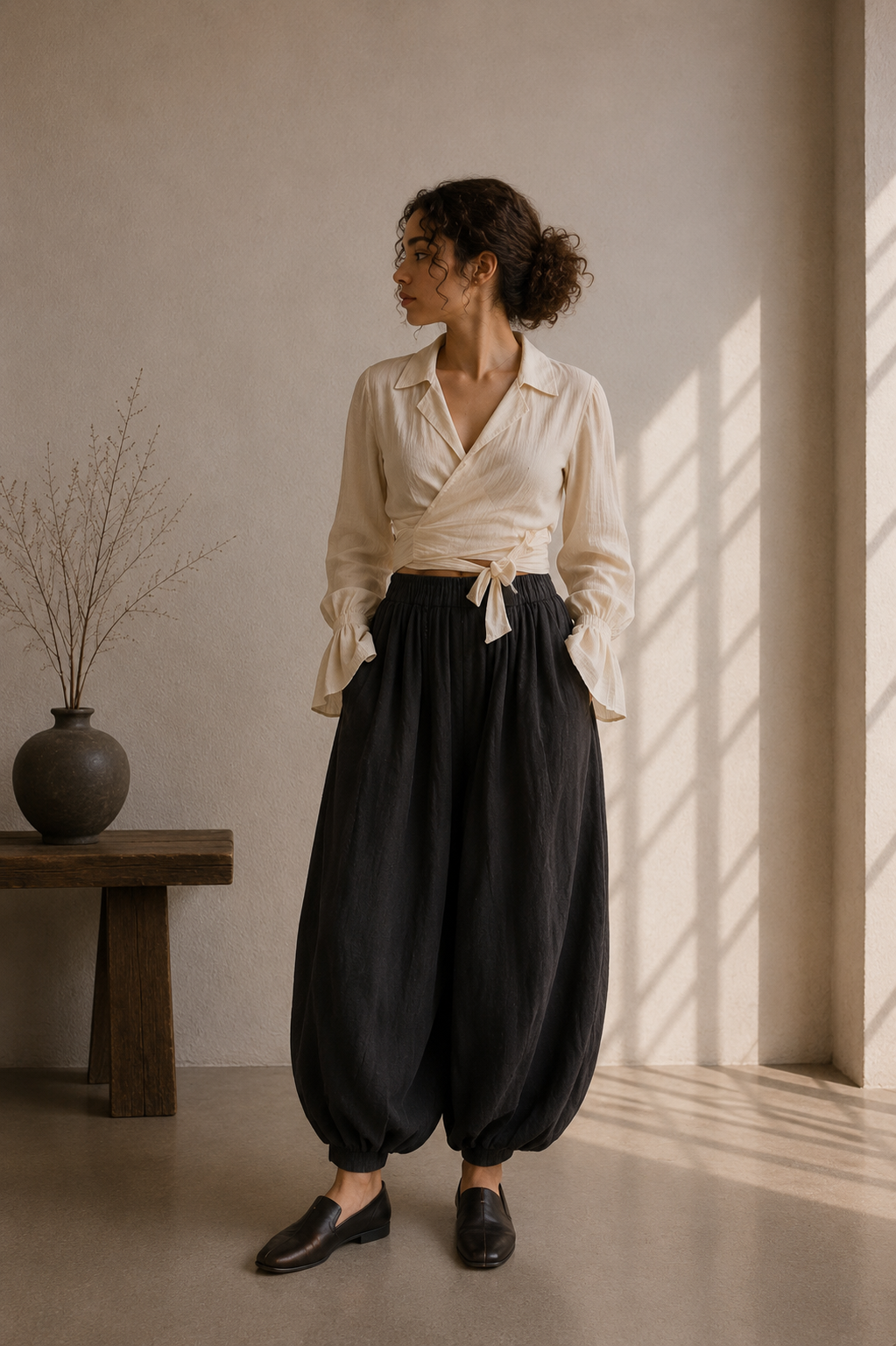 Cotton Wrap Top