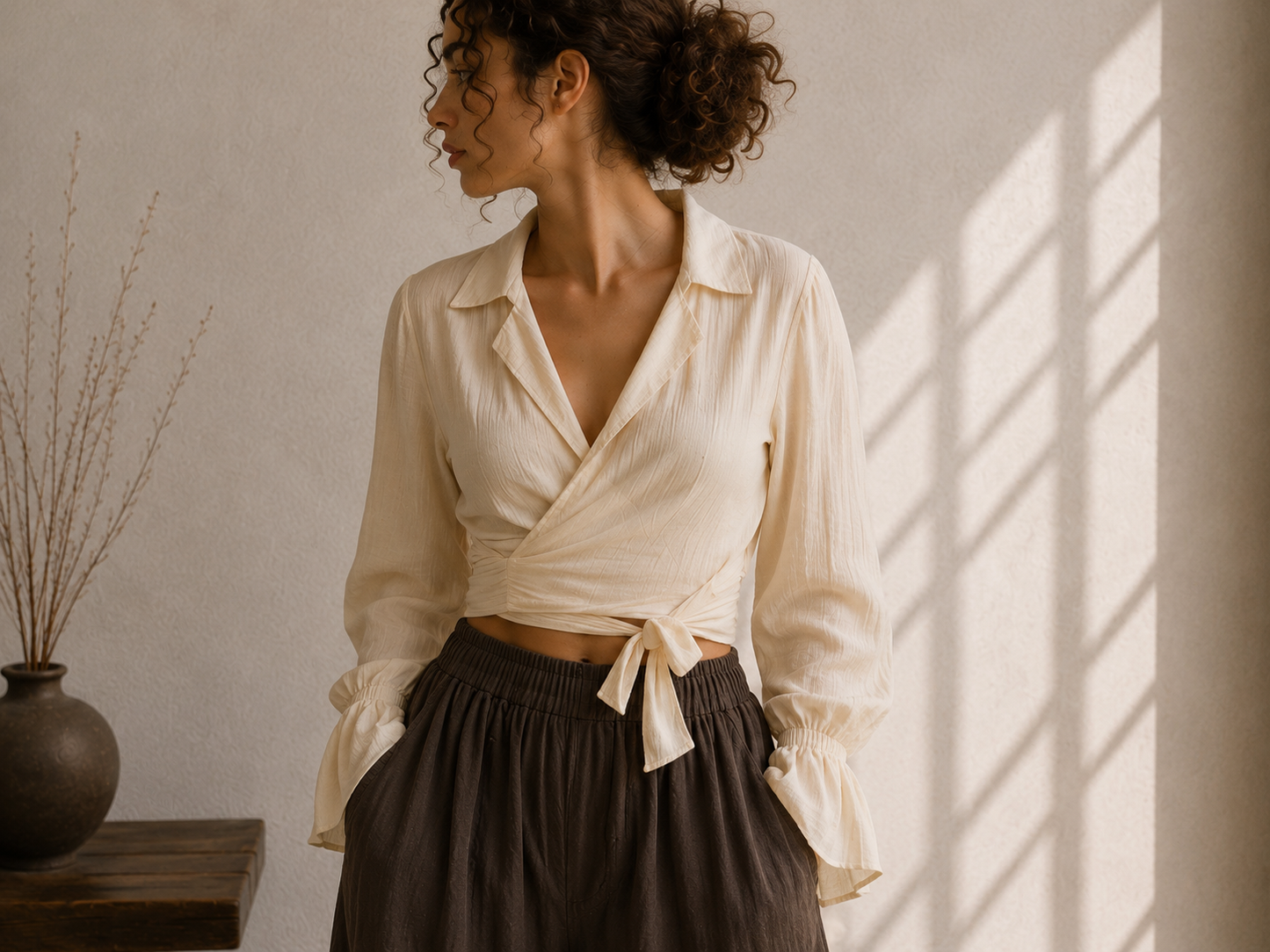 Cotton Wrap Top